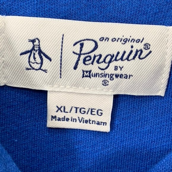 Original Penguin Blue Linen Heritage Slim Fit Polo - Picture 7 of 9